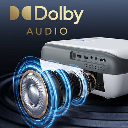 4K Supported Google TV Projector,Google Officially Licensed,Dolby Audio,Electric Focus & Auto Vertical Keystone